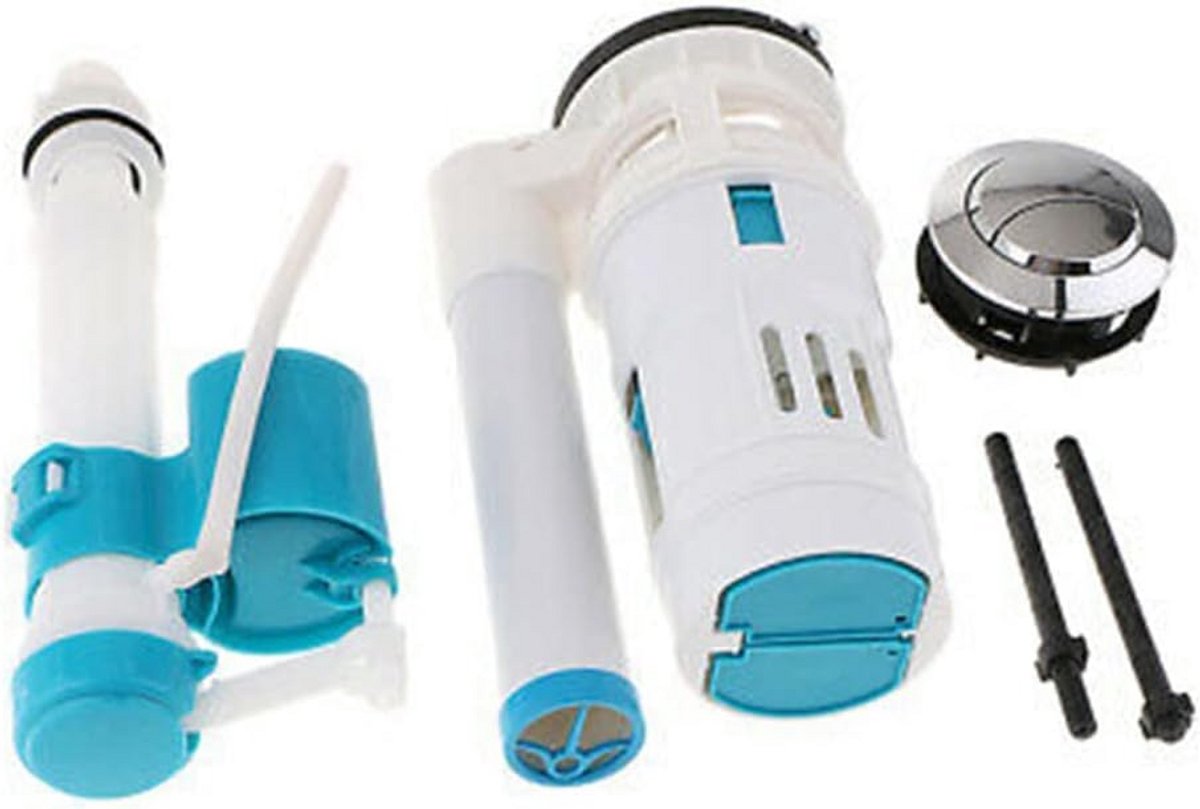 Toilet Reparatie Kit - Spoelklep Set - Water Besparen - Verstelbaar Spoelvolume - 18-24cm - Wit