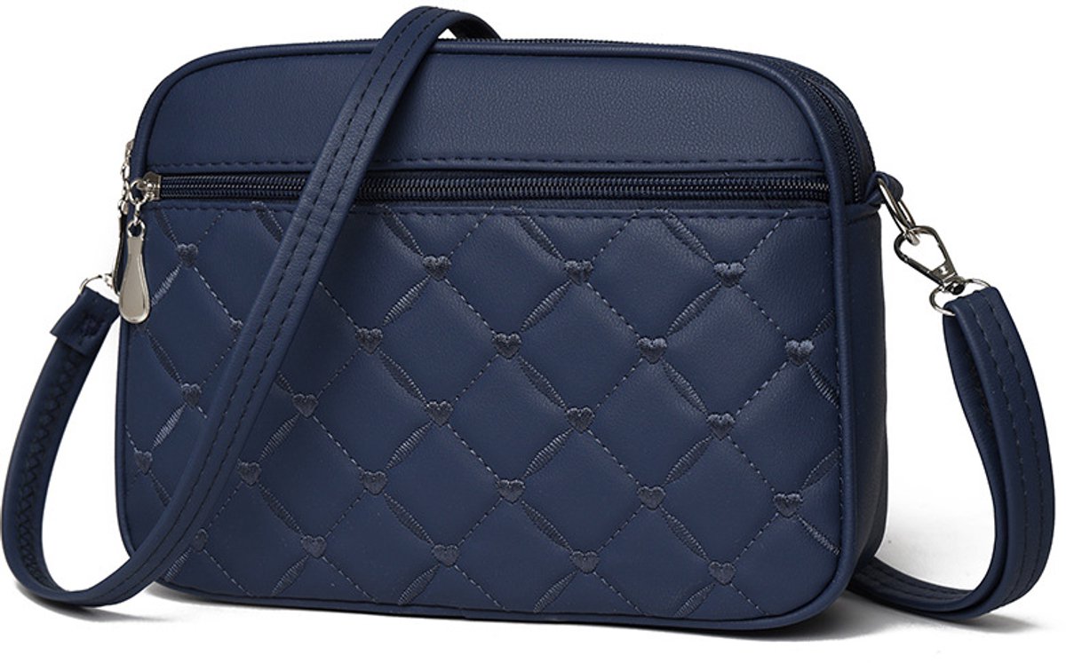 COOAU - Dames Gesteppte Crossbody Tas - Kleine Hartgestikte PU-Leder Schoudertas - Meerderrits Casual Dagelijkse Tas