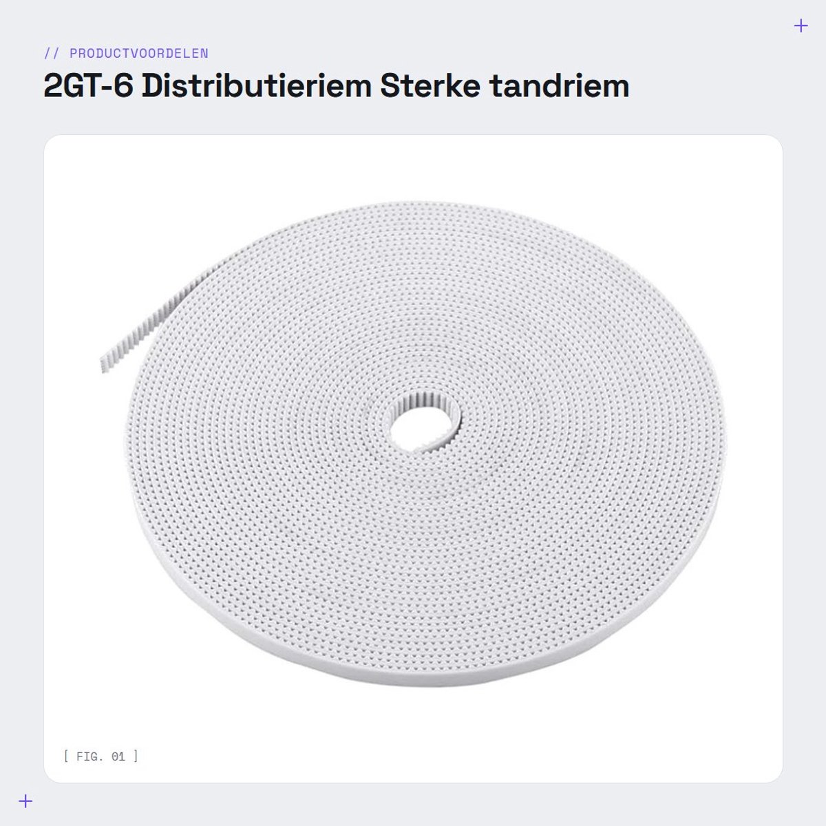 Dailygoods- Distributieriem 2GT-6 - 10 m / 393,7" Lengte - PU/staal Materiaal - Slijtvast - Flexibel - Voor 3D-printer - Tandriem