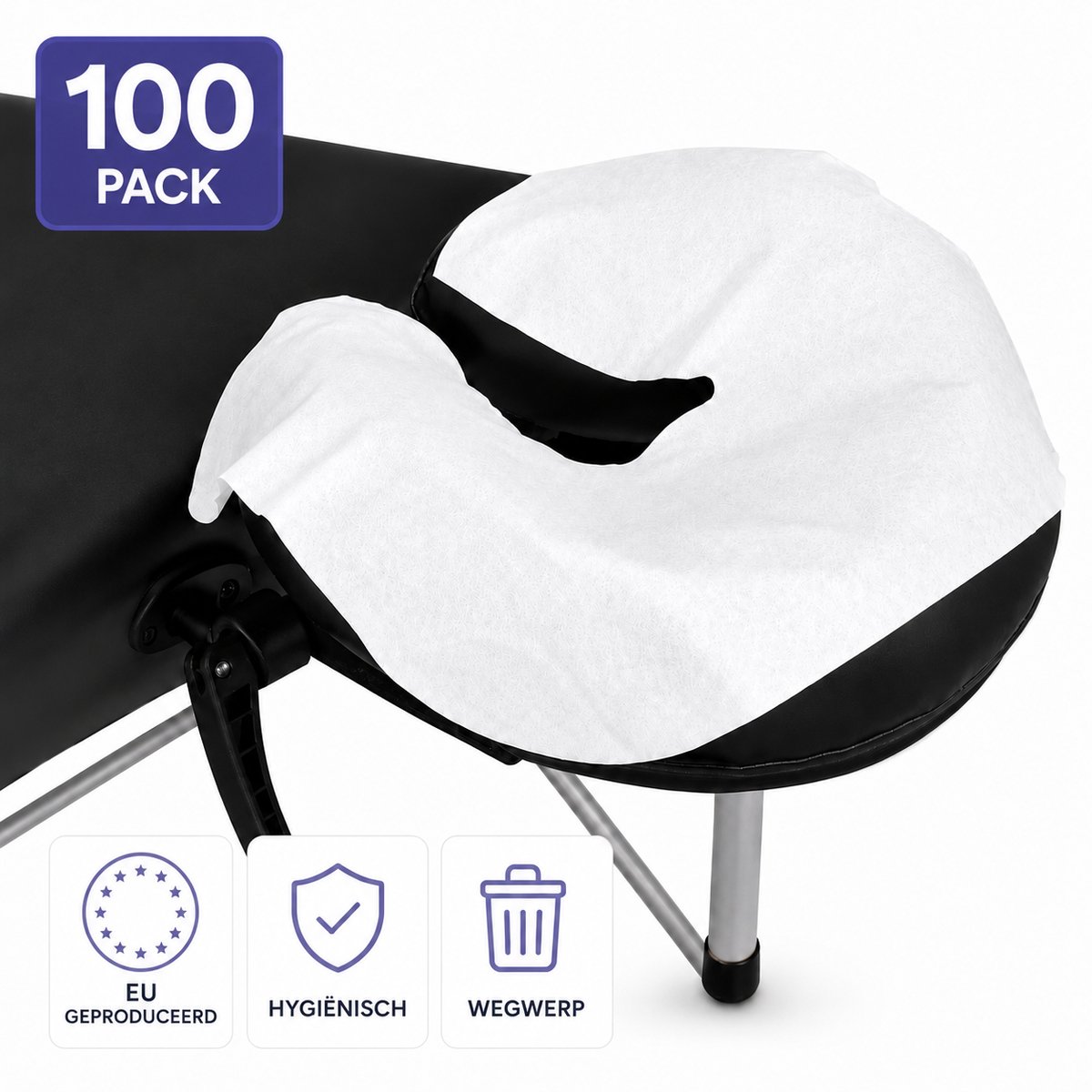 HABYS® Disposable Hoofdsteunhoesjes – 100 stuks – Wit – Hypoallergeen – Wegwerp - Bescherming voor de massagetafel – Hygiënisch