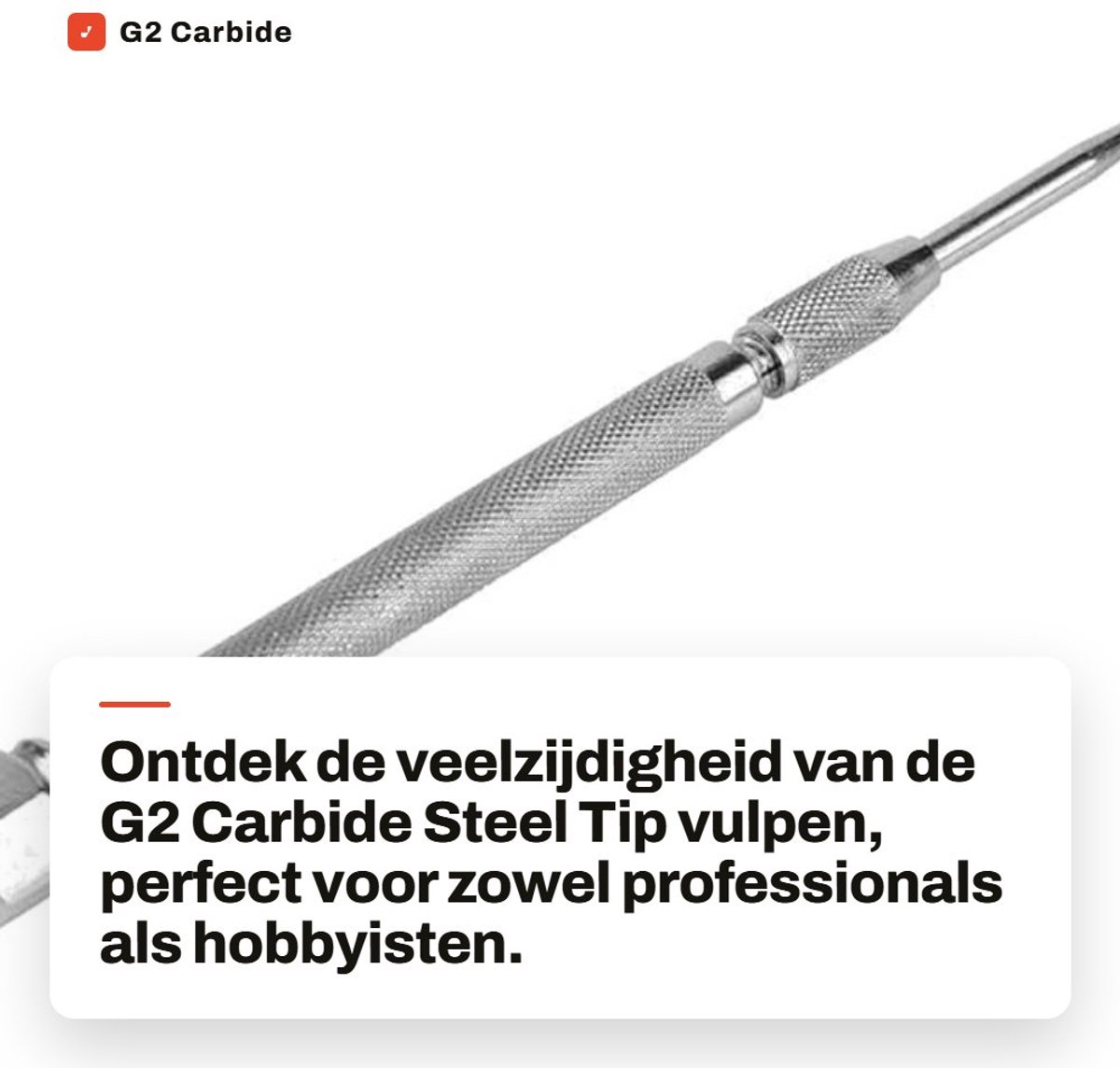 Dailygoods- Stylus Vulpen G2 Hardmetaal Punt - Scoring Pen - Geschikt voor Staal/Messing/Plastic/Glas - 128 mm Lengte - HRC55 Hardheid - Stevig en Praktisch - Markeerstift