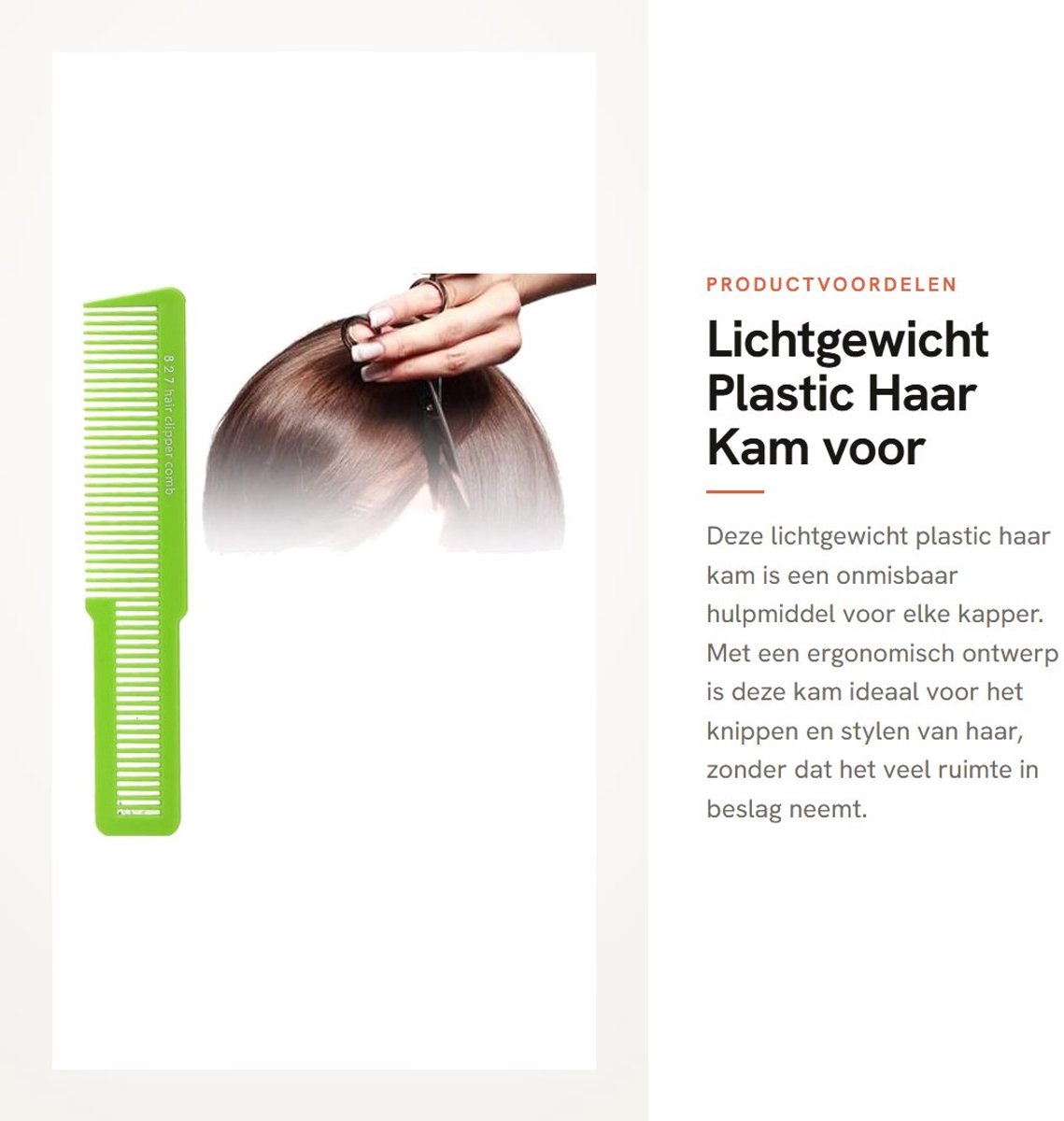 Dailygoods- Haarkam Lichtgewicht - Haarkammetjes Zijkam - Haarkam Heren - Haarkam Mannen - Haarkammetjes Opsteekkammetjes - Schokbestendig Materiaal - Kapperskam