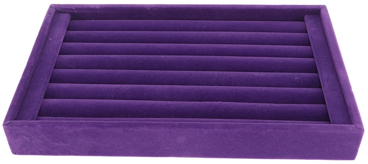 Dailygoods- Ringdoos 7 Slots - Sieraden Organizer - Fluwelen Etui - Stapelbaar Ontwerp - Oorbellen/Studs - Praktische Display Tray - Sieradenorganizer