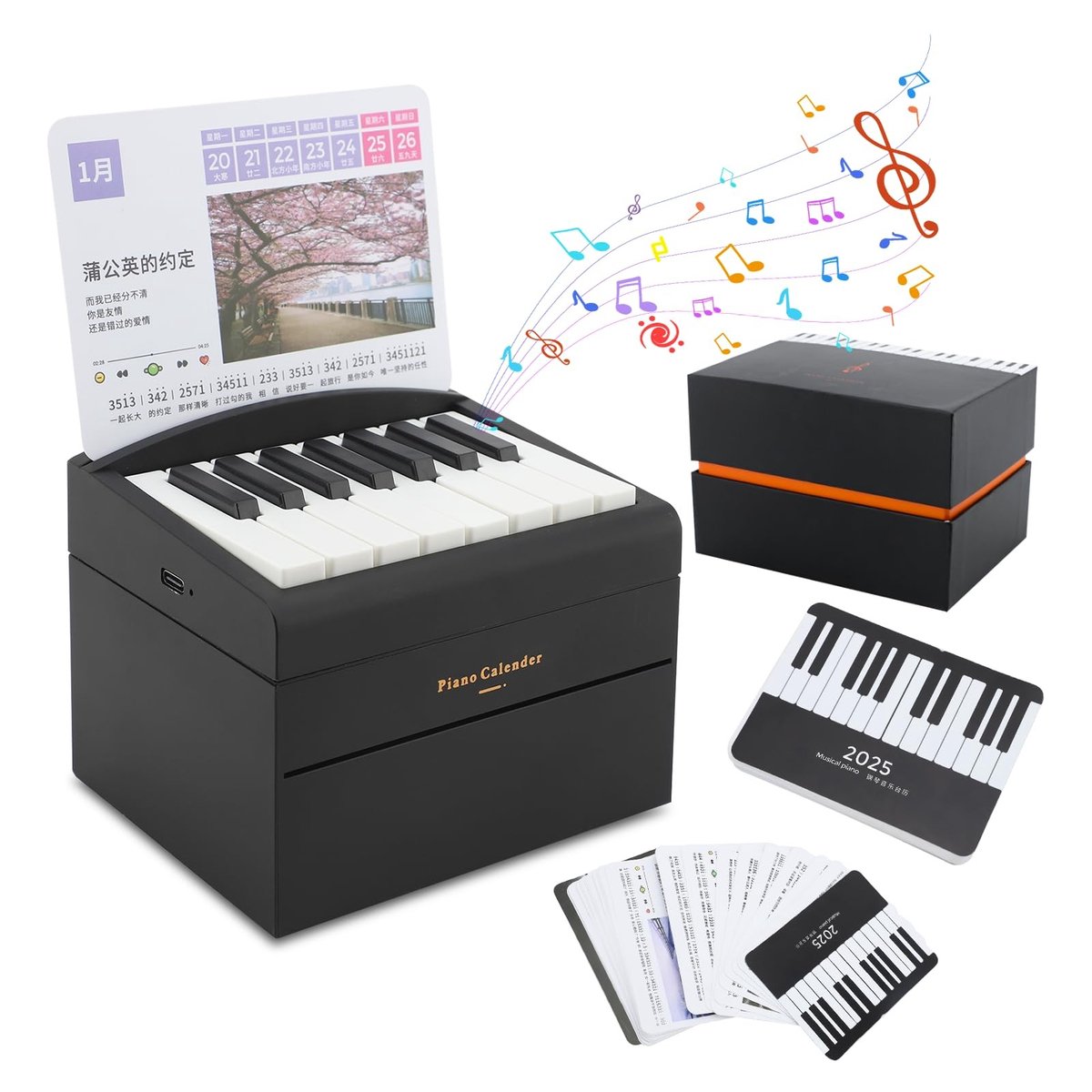 Dailygoods - Speelbare Pianokalender 2025 met Muziekbladen
