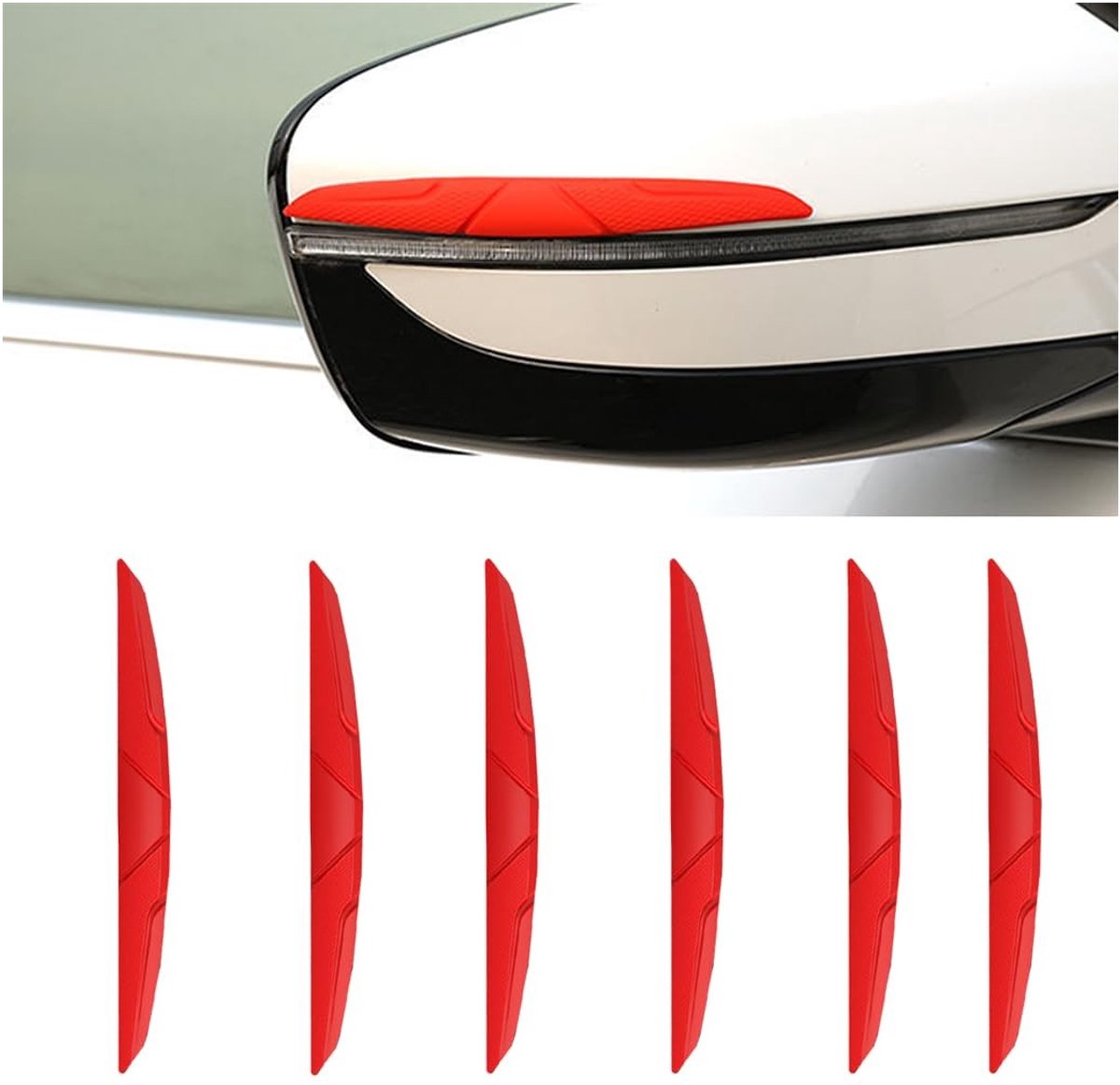 Dailygoods- Bumperbescherming Universeel - Siliconen Deurstrips - 6 Stuks - Zwart/Rood - Krasbescherming - Duurzaam Materiaal - Deurrandbescherming