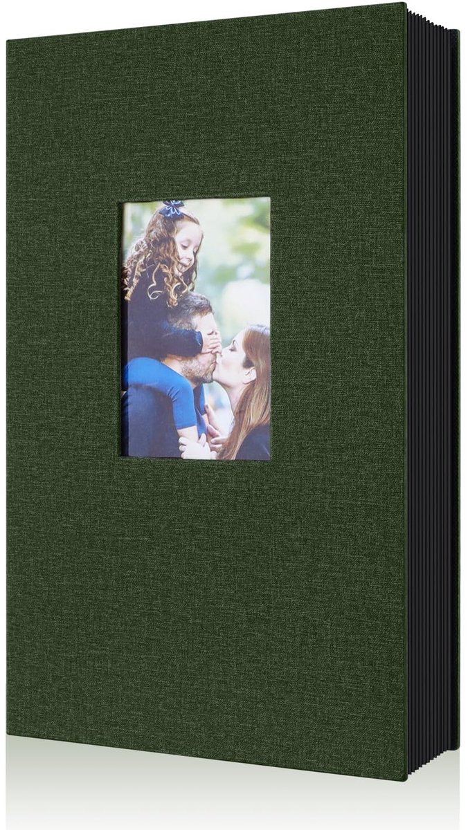 Dailygoods- Fotoalbum 300 vakjes - Fotoalbum 10x15 cm - Linnen - Zuurvrij - Luchtdicht - Afmetingen 33x20,5x6 cm - Fotoboek