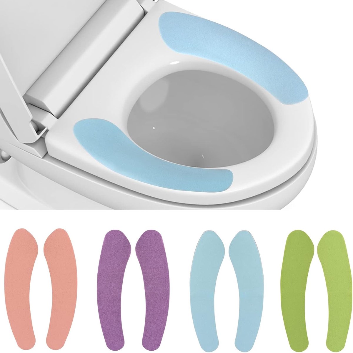 Toiletzittinghoezen - Zachte Pads - Badkamer Comfort - Herbruikbaar Electrostatic - 4 Paren - Vier Kleuren