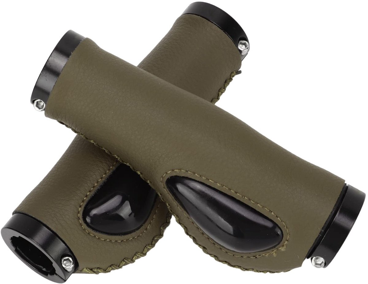 Dailygoods- Fietsgrepen Antislip - Ergonomisch Ontwerp - Schokabsorptie - Synthetisch Leer - Voor Stuur met Diameter 22,2 mm - Verbeterde Grip - Fietshandvatten