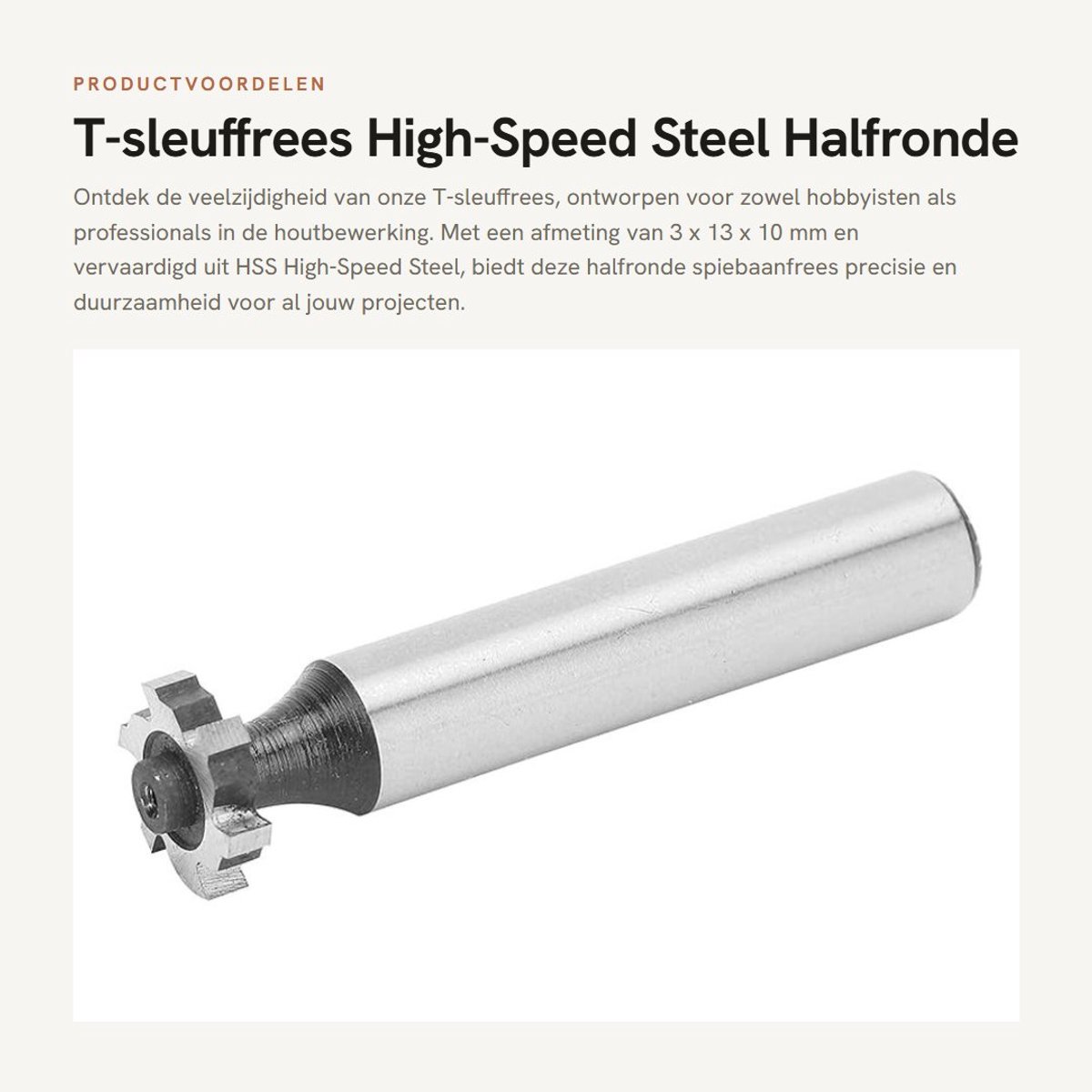 Dailygoods- T-sleufrees HSS - Halfronde Spiebaanfrees - Rechte Schacht - 3 x 13 x 10 mm - Hoogwaardige Gereedschappen - Verbeter werkefficiëntie - Frezen