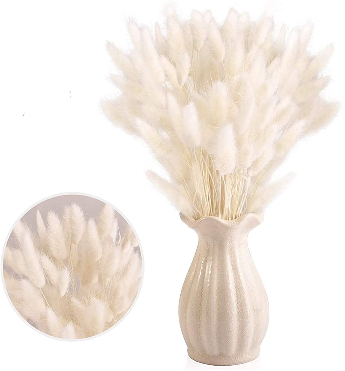 Dailygoods- Pampasgras 30 Stuks - Gedroogde Bloemen - Natuurlijke Decoratie - Interieur Decoratie - Bruiloft Decoratie - Totale Lengte 40-45 cm - Droogbloemen