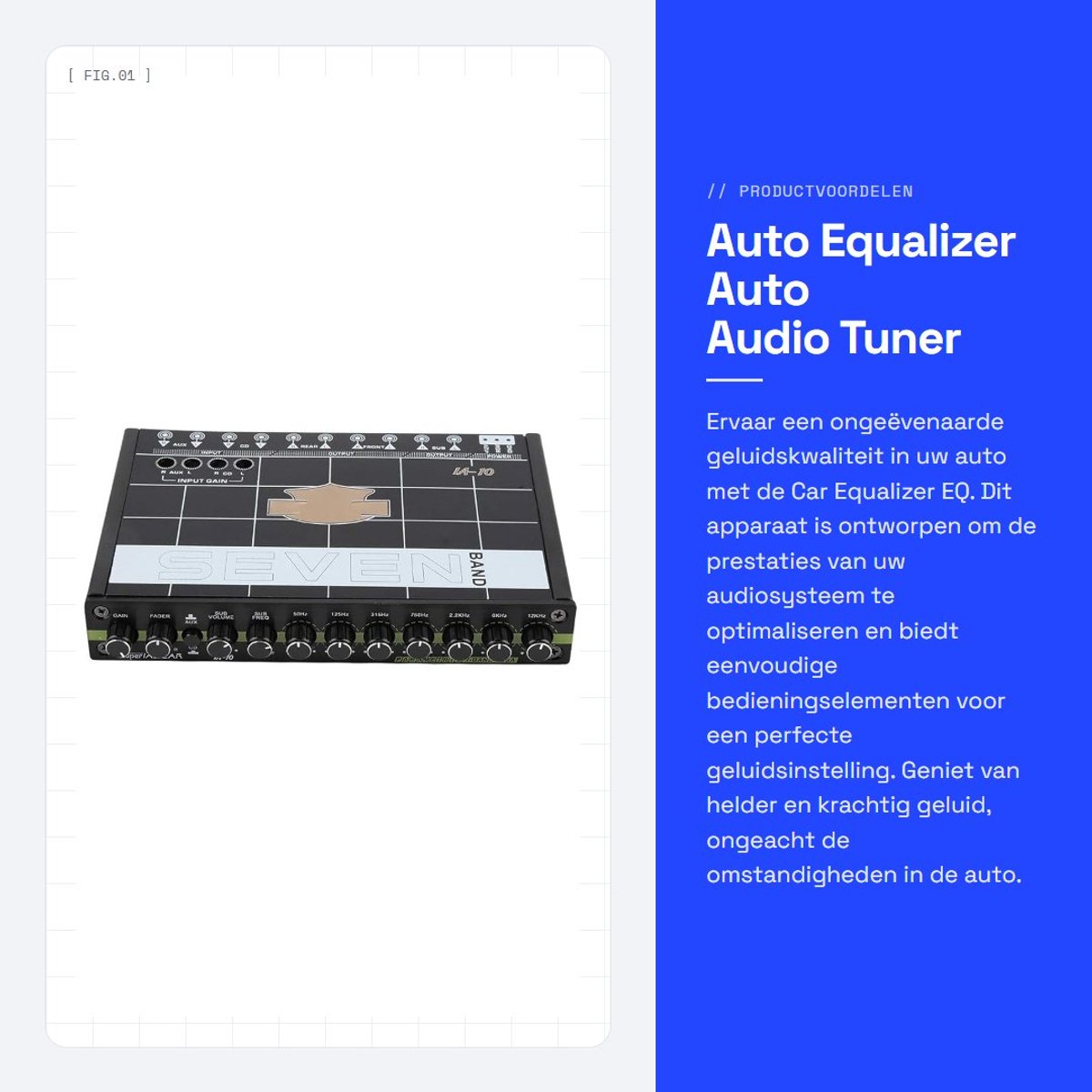 Dailygoods- Equalizer Auto - Geluidskwaliteit Verbeteren - Audio Tuner - Subwoofer Crossover - Schokbestendig - Eenvoudig in Gebruik