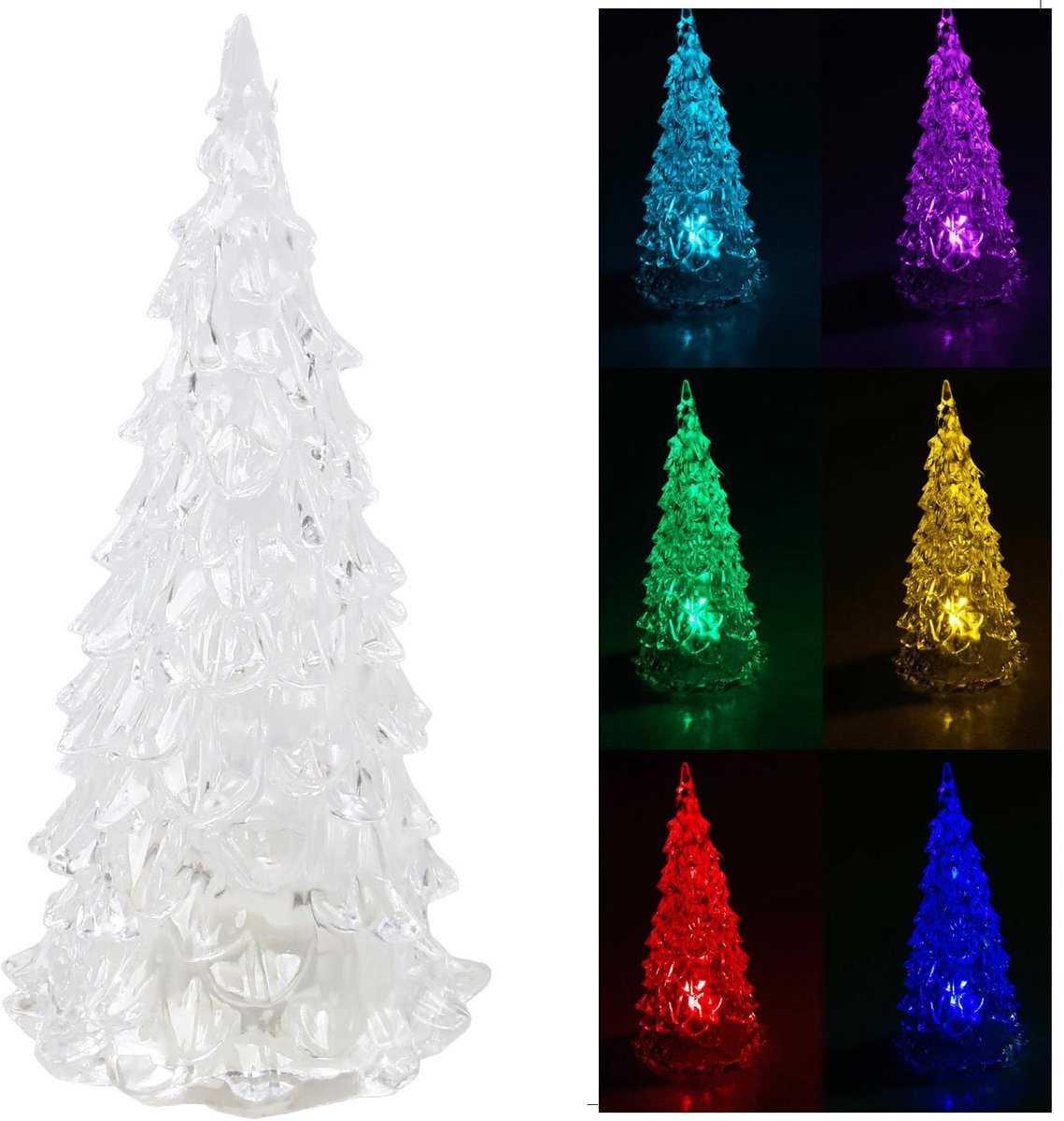 Dailygoods - LED Kerstboom Tafellamp - Knipperend Licht - Decoratie voor Binnen - Levendige Kleuren - Ideaal voor Kerstmis - Inclusief Batterijen