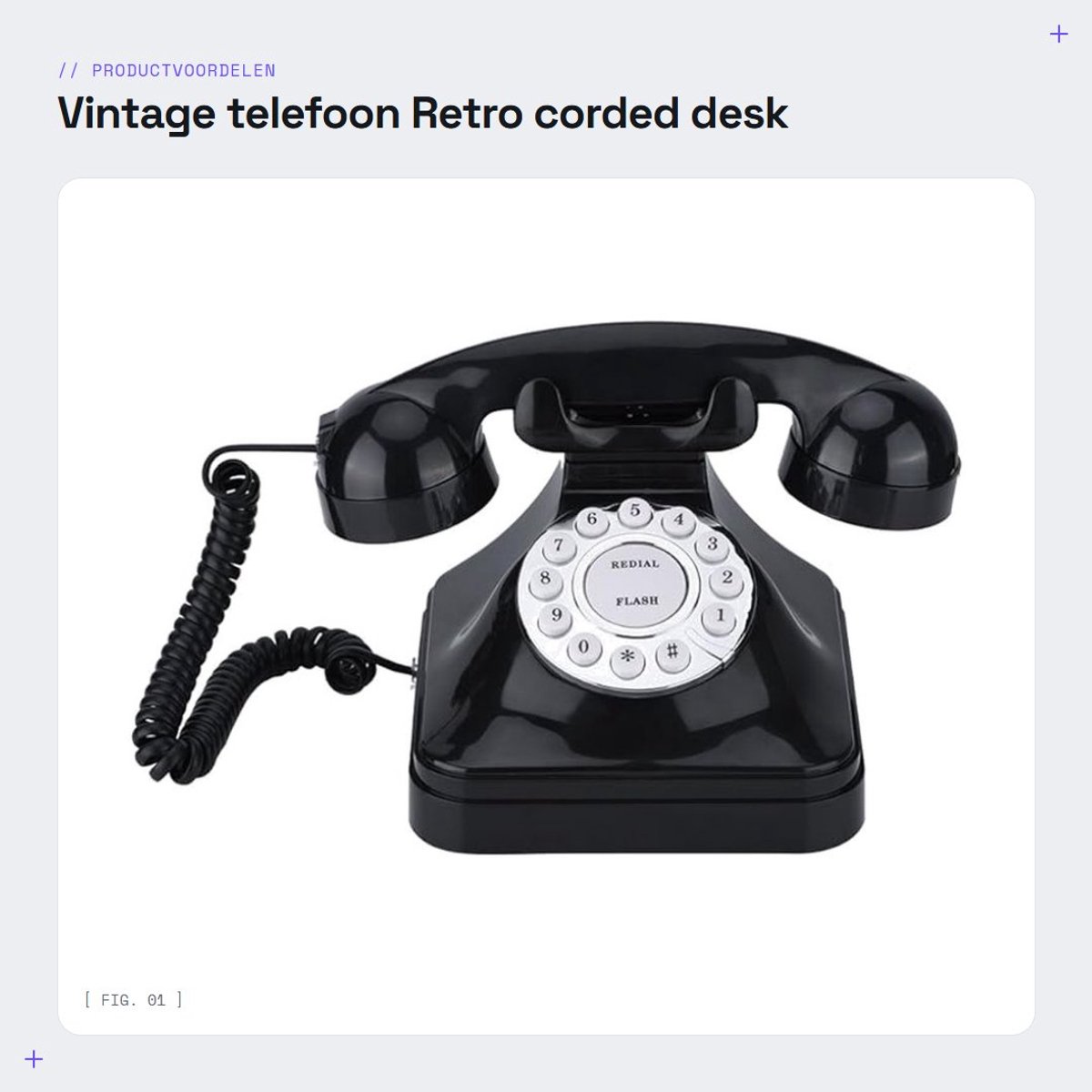 Dailygoods - Vintage telefoon - Retro corded desk phone - Unieke decoratie - Klassieke uitstraling - Ideaal voor thuis en kantoor - Vintage look - Gar...