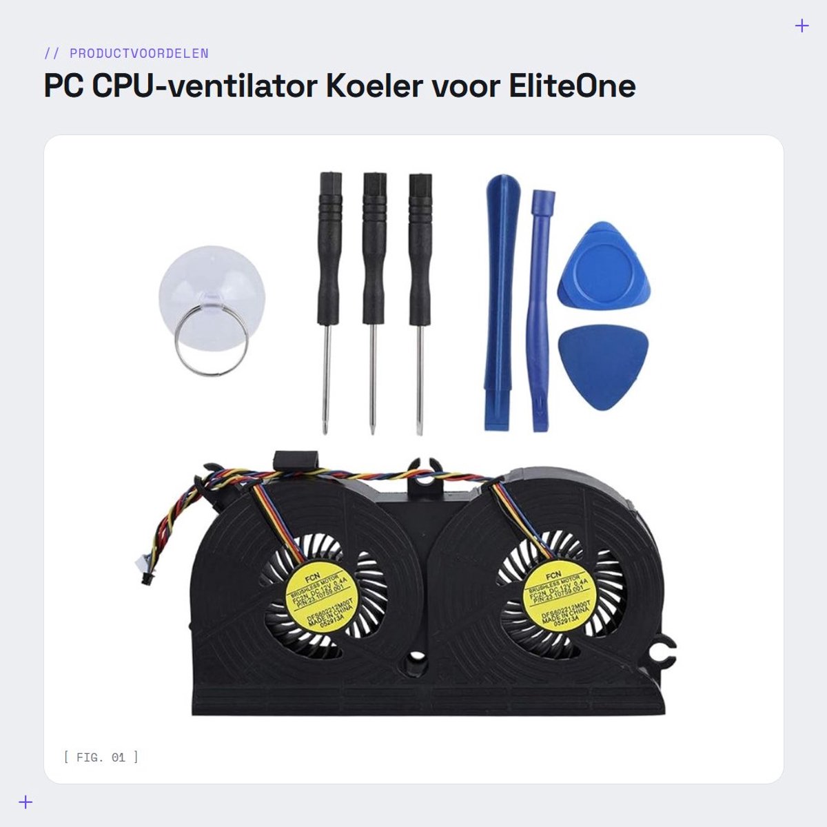Dailygoods - PC CPU-ventilator - Koeler voor EliteOne 800 G1 705 G1 - Hoge luchtstroom - CPU-bescherming - Snelle warmteafvoer - Geschikt voor HP All-...