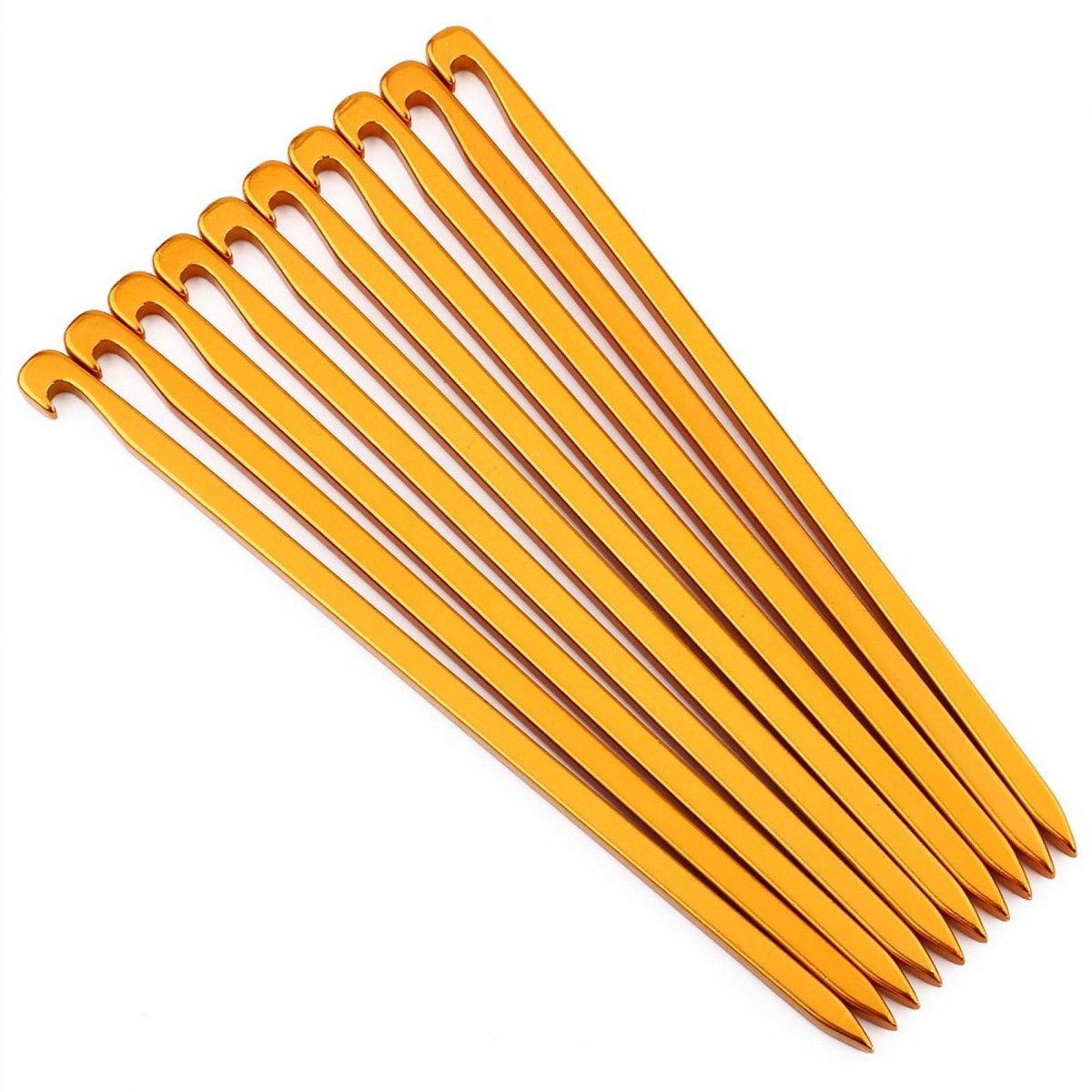 Dailygoods- Paalharingen 10 stuks 16 cm - Aluminium - Tentelastieken - Tentharingen - Campingharingen - Schokbestendig - Brede platte kop