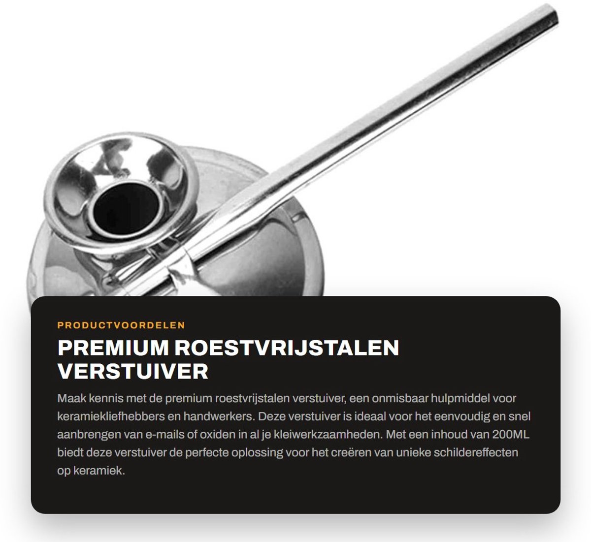 Dailygoods- Verstuiver roestvrij staal - Keramische spuitfles - 200ML - Handwerk/hobby - Spuitglazuur - Schildereffect - Eenvoudig in gebruik