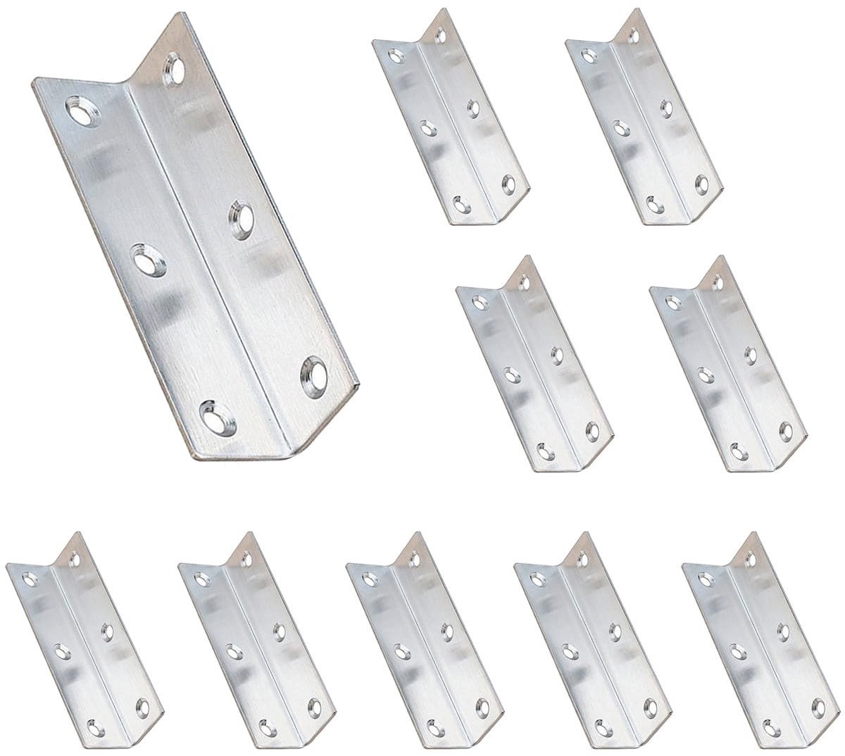 Dailygoods- Hoekbeugel 90° Buigontwerp - Roestvrijstalen Beugel - L-vormige Bevestiging - Meubelplanken - 100x25x25mm - Sterke Verbinding - Plankbeugel