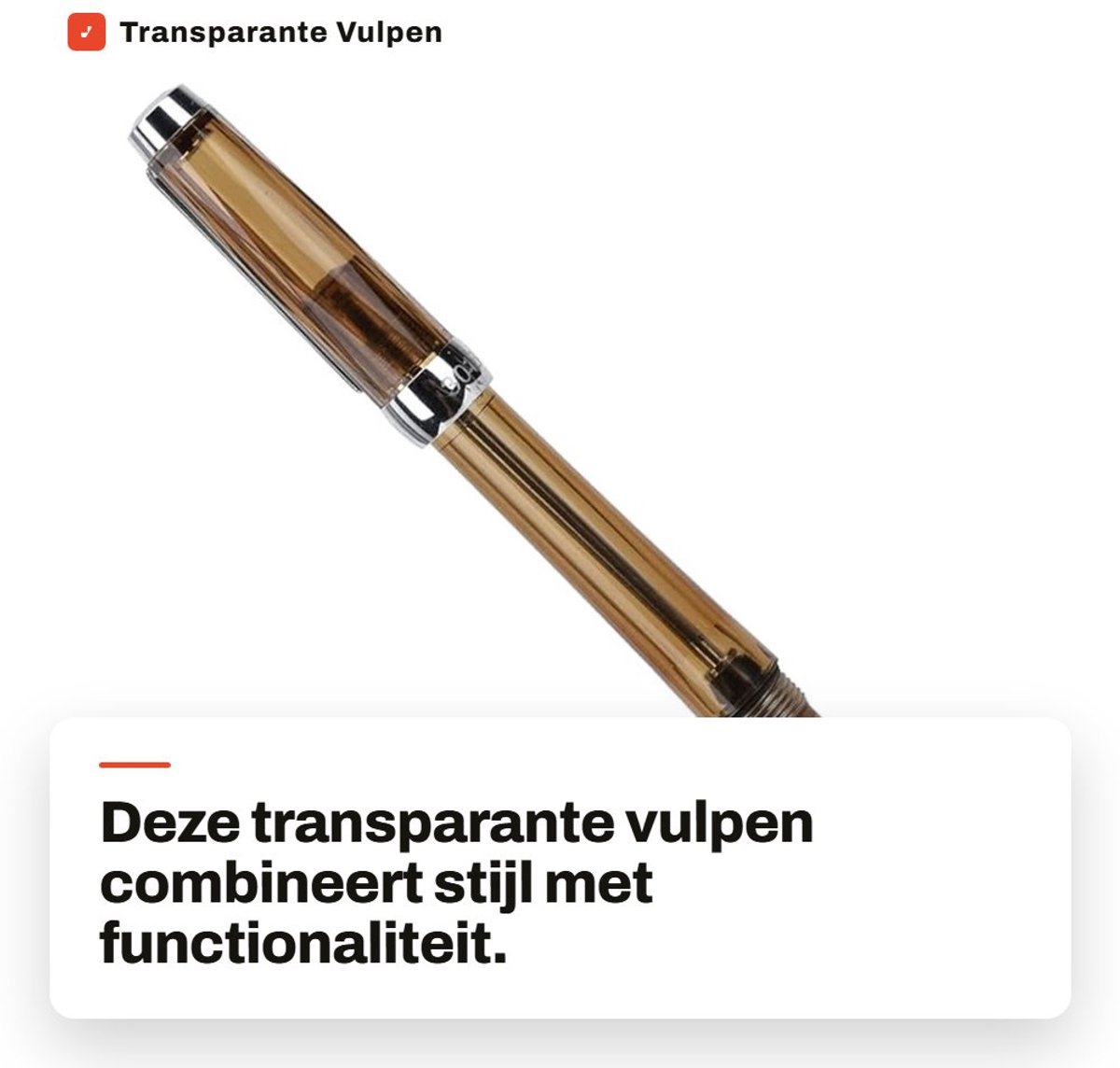Dailygoods - Transparante Vulpen met Grote Capaciteit en 0,5 Mm Penpunt