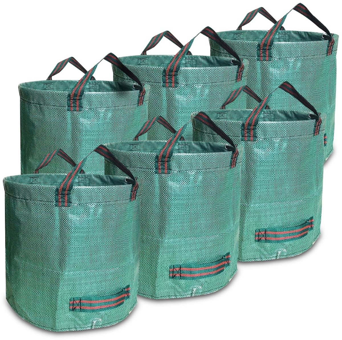 Dailygoods - Tuinafvalzakken - Robuuste PP-afvalzakken - Set van 6 - 500 Liter - Duurzaam en waterbestendig - Ideaal voor tuinieren - Groen