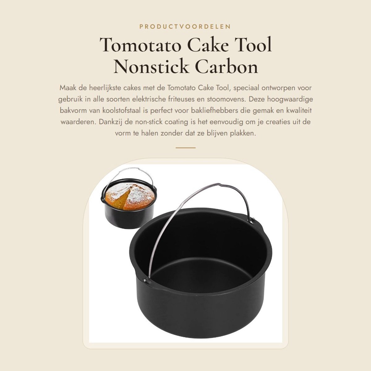 Dailygoods - Cake Tool - Nonstick Carbon Steel Bakvorm voor Air Fryer - 8 Inch