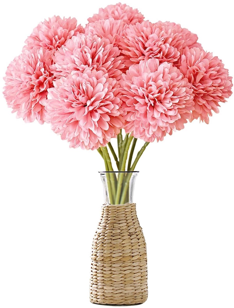 Dailygoods- Kunsthortensia Realistisch - Kunstbloemen Boeket - Kunstmatige Hortensia - Decoratieve Bloemen - Bruiloft Decoratie - Set van 12 Stuks