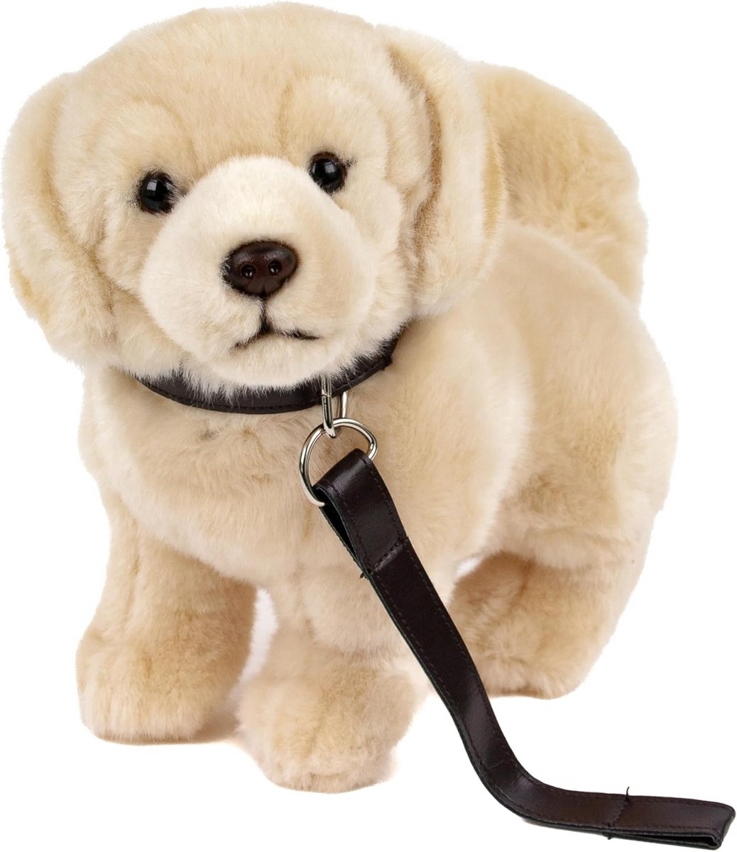 Pluche Hond - Knuffeldier Puppy - Spelen en Knuffelen - Met Halsband - 23 cm - Blond