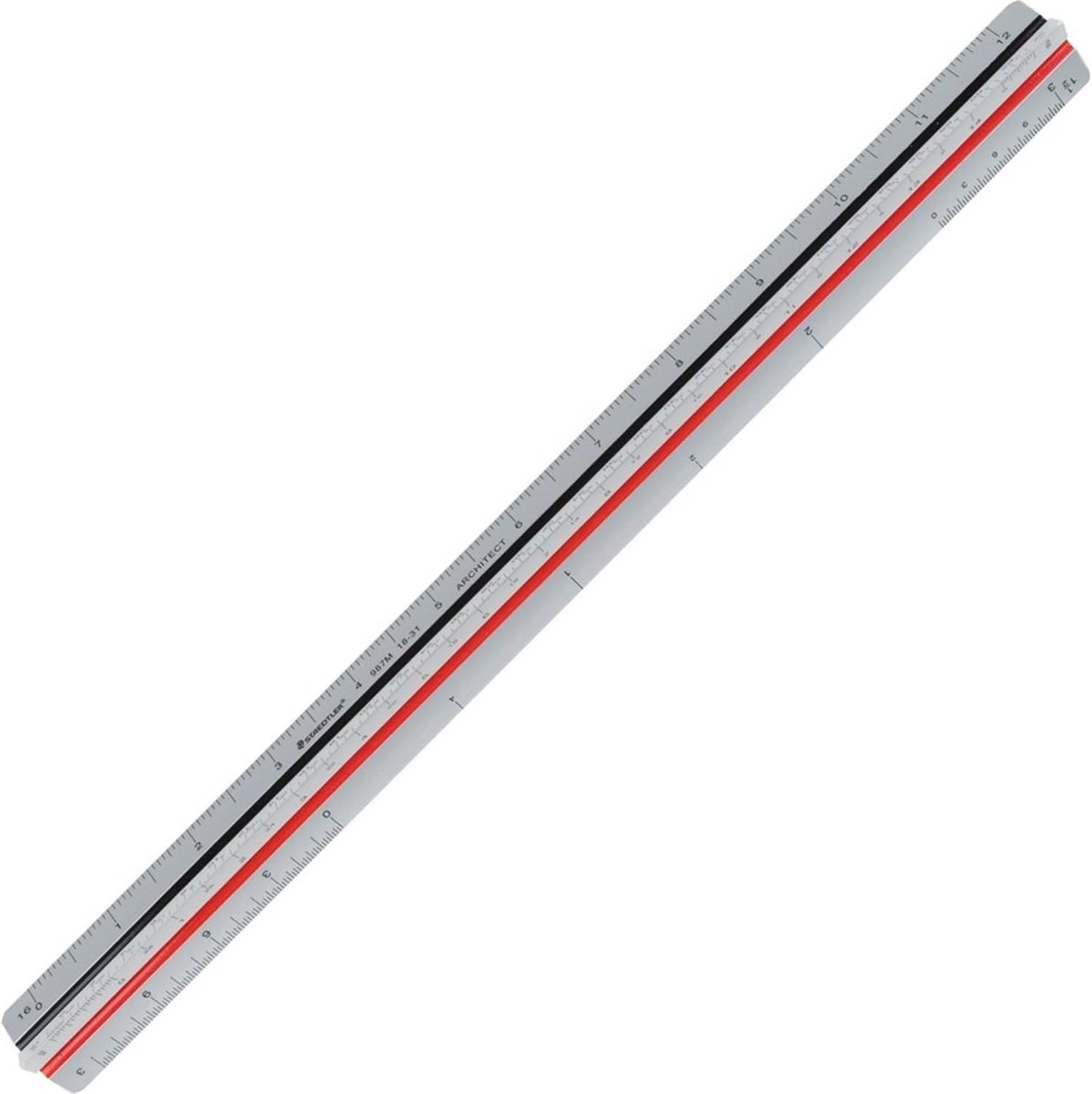 Metalen Schaal - Driehoek Liniaal - Architect Tekenen - Duurzaam Metaal - 30 cm - Blauw