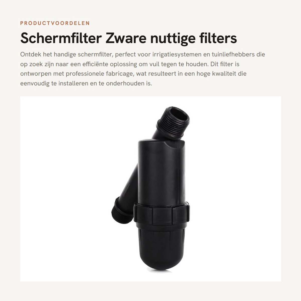Dailygoods- Schermfilter Professionele Kwaliteit - Y-filter - Roestvrijstalen Zeef 120 Mesh - Heavy-duty Kunststof - Eenvoudig te Reinigen - Bescherming tegen Vuil