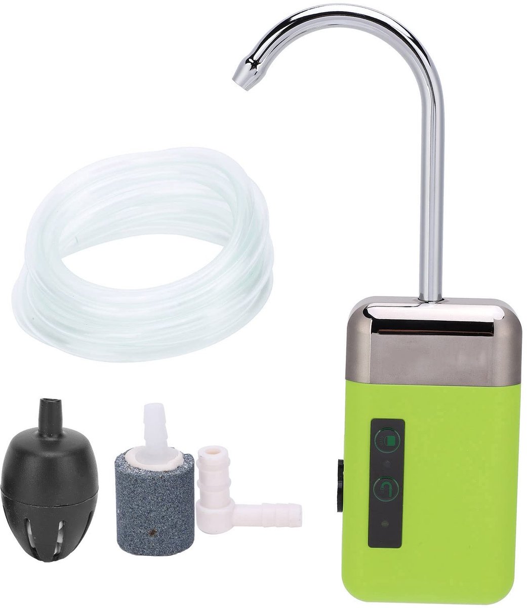 Dailygoods- Waterpomp Draagbaar - USB Aquariumpomp - Zuurstofpomp - Drievoudige Filtering - Zijsensorfunctie - LED Verlichting