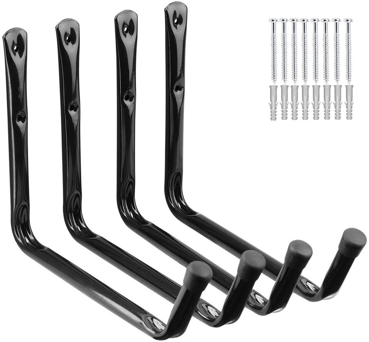 Dailygoods- Opberghaak Heavy Duty - Opberghaken Garage - Universele Haken - Set van 4 - Voor Ladders/Kano's - Veelzijdige Opslagmogelijkheden