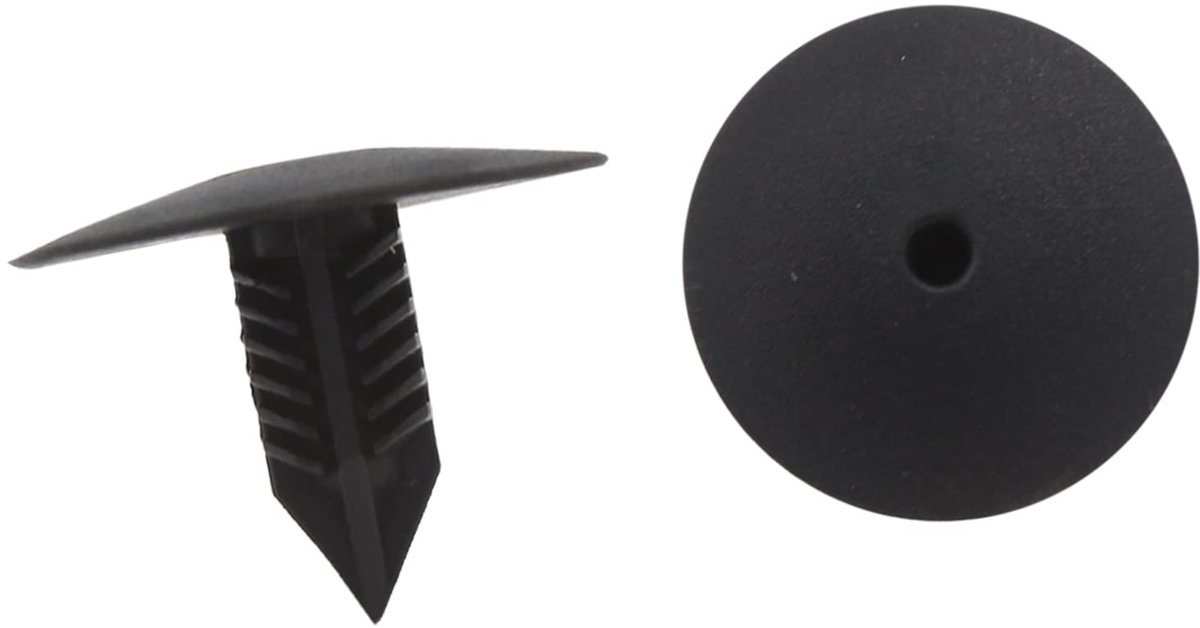 Dailygoods- Klinknagel 10 x 10 mm - Kunststof - Set van 40 - Klinknagels voor bekleding - Geschikt voor auto - Zwart - Bevestigingsclip