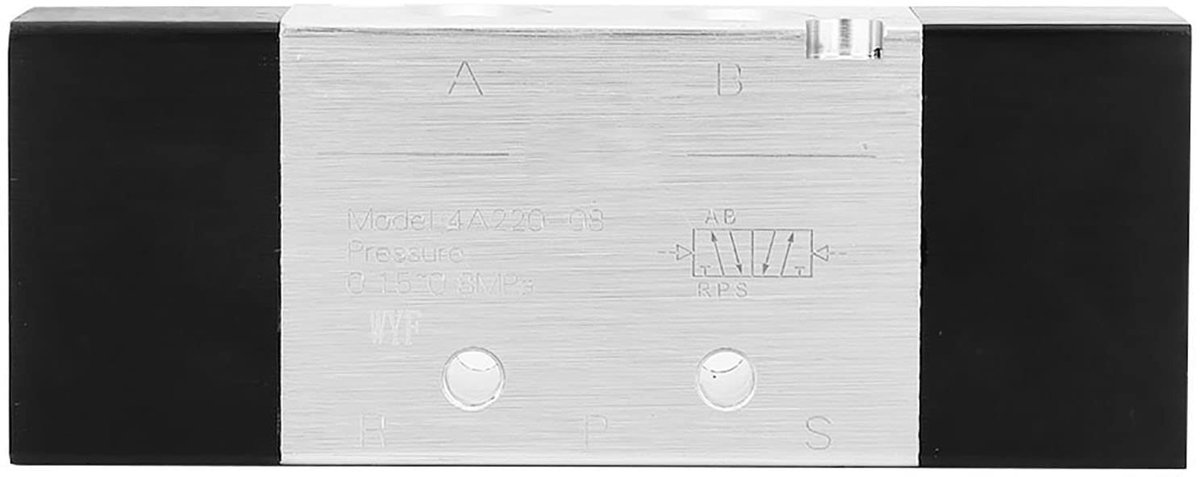 Dailygoods- Pneumatische Klep 5 Weg/2 Positie - Solenoid Ventiel - Inlaat/Uitlaat PT 1/4 - Handmatige Ventiel - Hoge Kwaliteit Materiaal - Schokbestendig - Solenoïde Klep