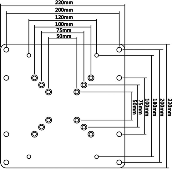 VESA-adapter - Universele houder - TV ophangen - Breidt VESA-standaard ...