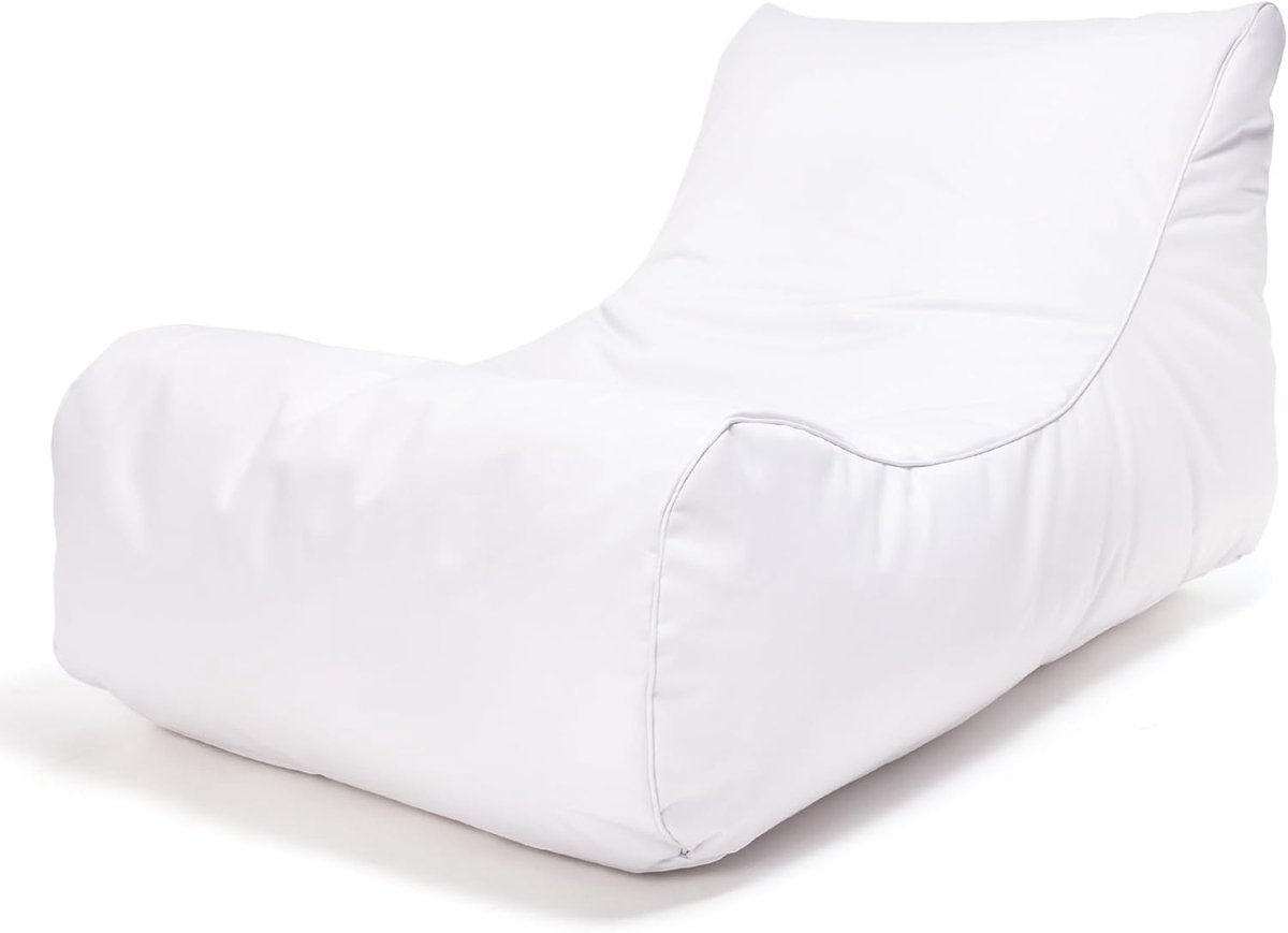 Zitzak Stoel - Lounge Poef - Buiten Ontspannen - Met Opbergvak - 115x65x60cm - Wit