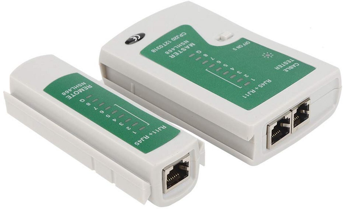 Kabeltester - Netwerk Tester - Netwerk Testen - Snelle Nauwkeurige Meting - RJ45 RJ11 - Grijs