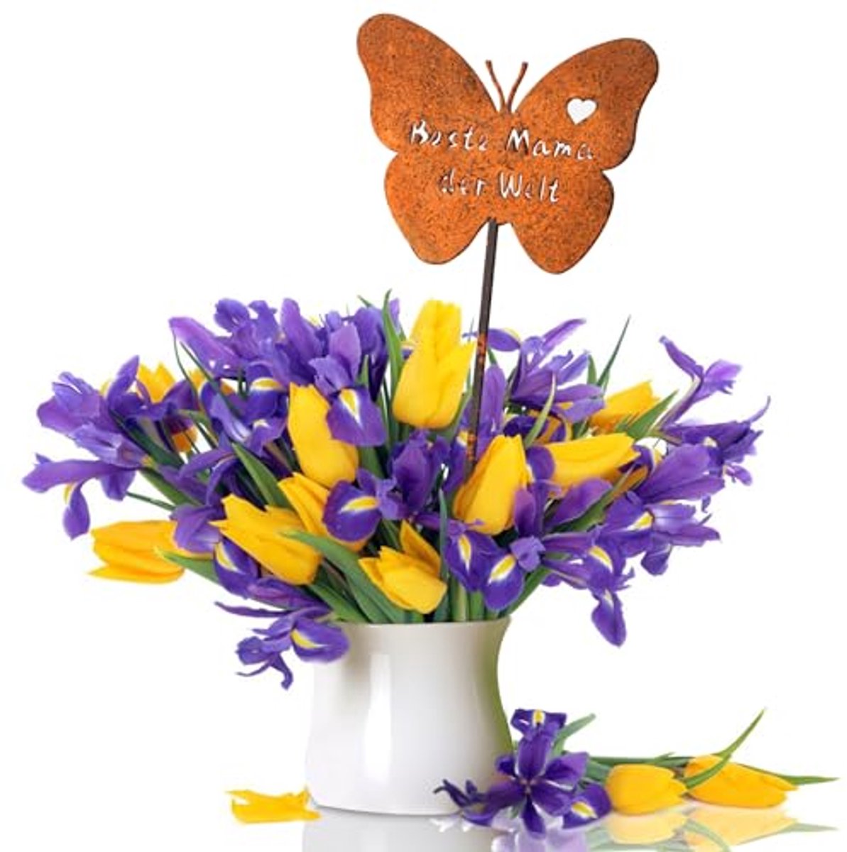 Tuinsteker Hart - Decoratie Moeder - Tuin Versieren - Roest Metaal - 28 cm - Roestkleur