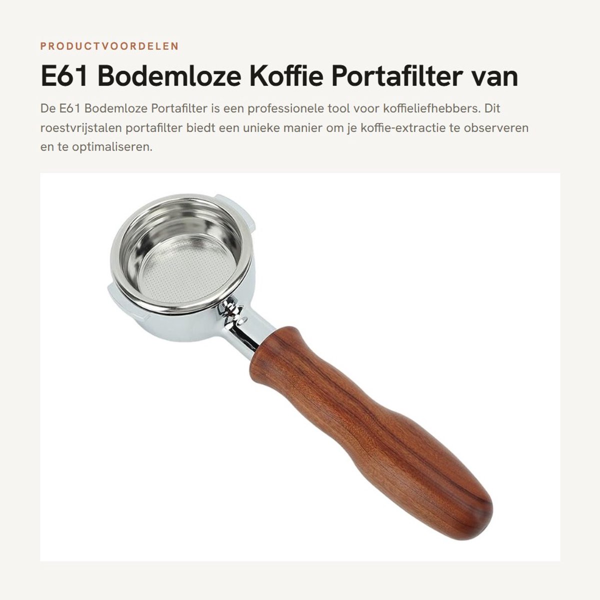Dailygoods- Portafilter Bodemloos 58 MM - Roestvrijstalen Dubbel Mondstuk - Afneembaar Ontwerp - Hygiënisch en Milieuvriendelijk - Verbeterde Koffie Extractie - Koffiezetapparaat