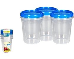 Kunststof Containers - Voedselbewaar bakjes - Maaltijden Voorbereiden - Stapelbaar Ontwerp - 3 Delige Set - Transparant