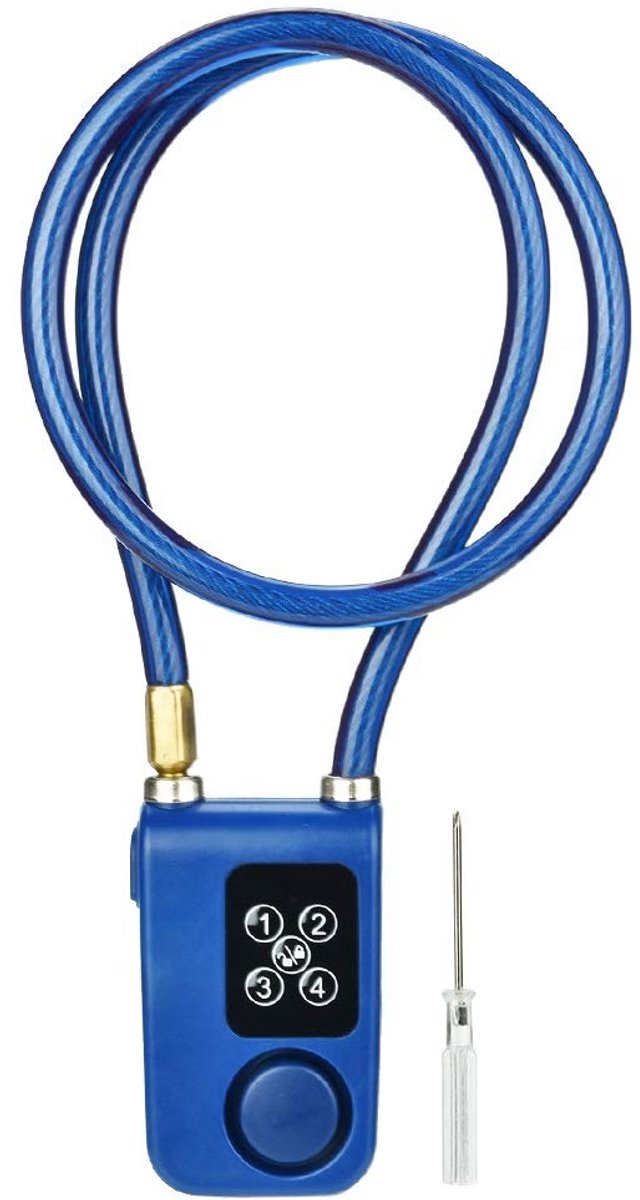 Dailygoods - Slimme Anti-Diefstal Alarm Lock - Waterdicht Kettingslot - Fietsen - App Besturing - Veiligheidsslot - Blauw - Geschikt voor Fietsen - Blauw
