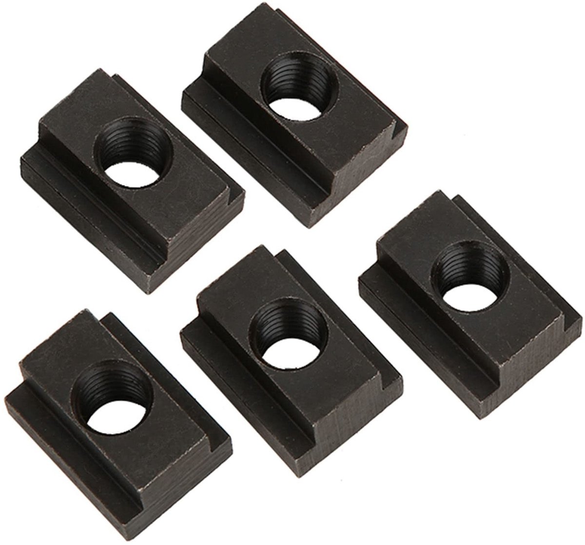 Dailygoods- T-gleufmoeren Hoge Sterkte - M12 Schroefdraad - 5 Stuks - Zwart Oxide - 45 Staal - Voor Aluminium Extrusies - Verbindingselementen