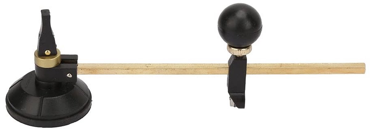 Dailygoods- Glassnijder Professioneel - Verstelbare Cirkelsnijder - Zuignap - 6 Wielen - Snijdikte 3-12 mm - Diameter 20/40/60/80 cm