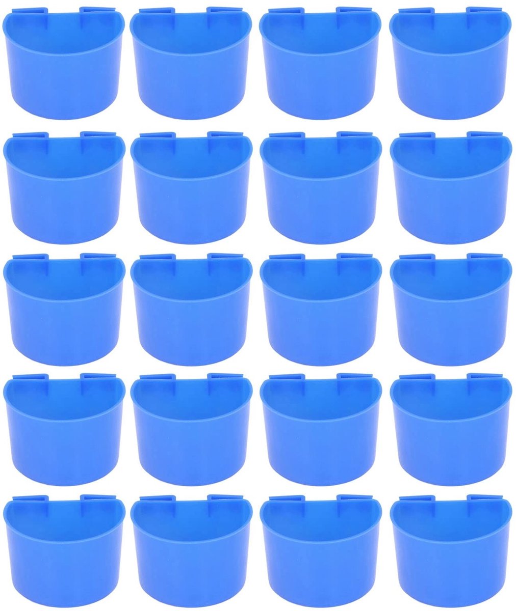Dailygoods- Voerbak Set van 20 Stuks - Vogel Voerbak - Papegaai Voerbak - Duurzaam Kunststof - Gemakkelijk Toegankelijk - Grote Capaciteit - Vogeltrog