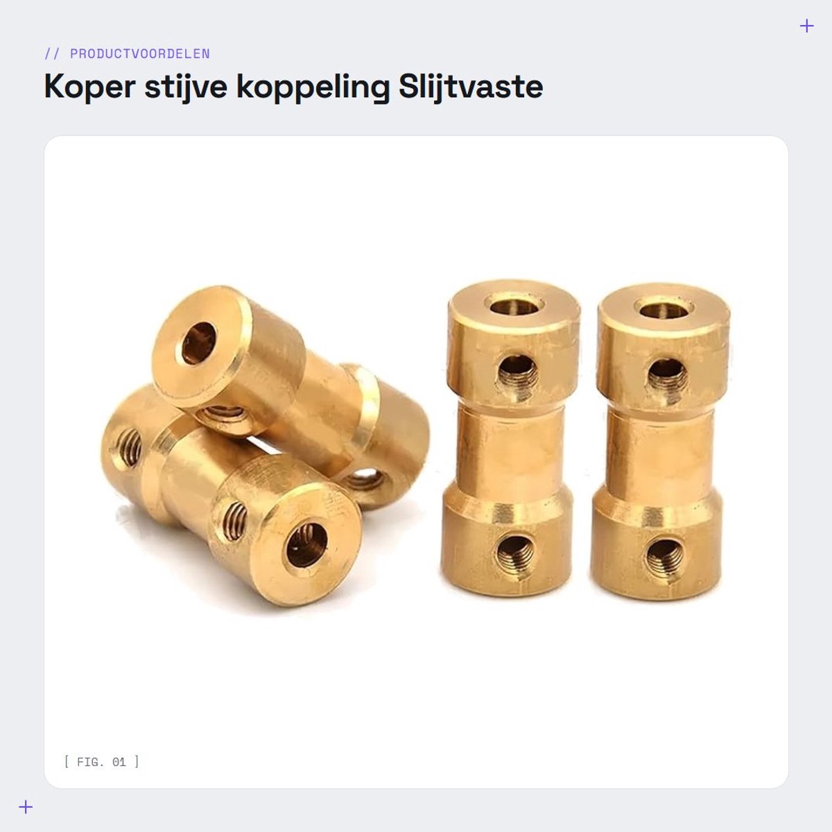 Dailygoods- Stijve Koppeling Slijtvast - Koper - Aansluiting 3.17mm/4mm - Lengte 20mm - 4 Stuks - Corrosiebestendig - Askoppeling