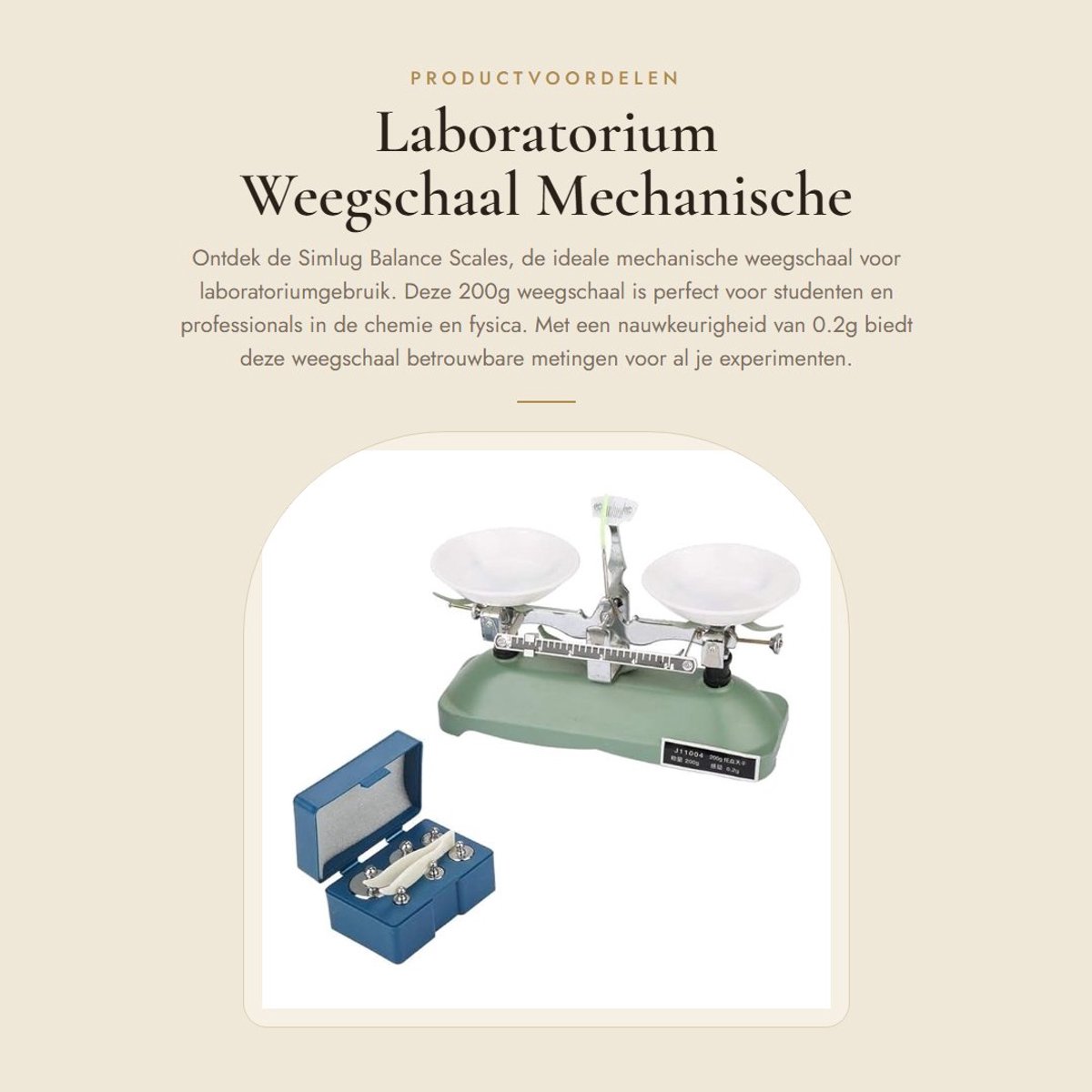 Dailygoods- Balansweegschaal 200 g/0,2 g - Mechanische Tray - Weeggereedschap - Chemie/Natuurkunde - Onderwijs - Eenvoudig in gebruik - Weegschaal