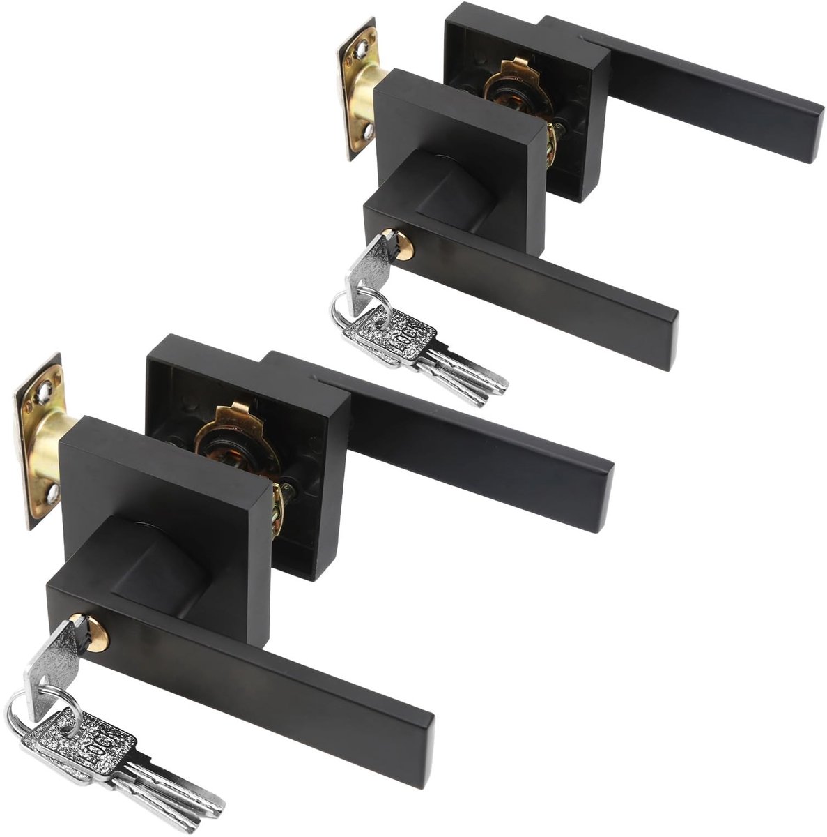 Dailygoods- Deurklink Dubbelzijdig Vergrendelingsmechanisme - Matzwarte Deurklink - Interne Deurgrepen - Duimdraai - Duurzaam Aluminium - Slank Modern Ontwerp - Deurgreep