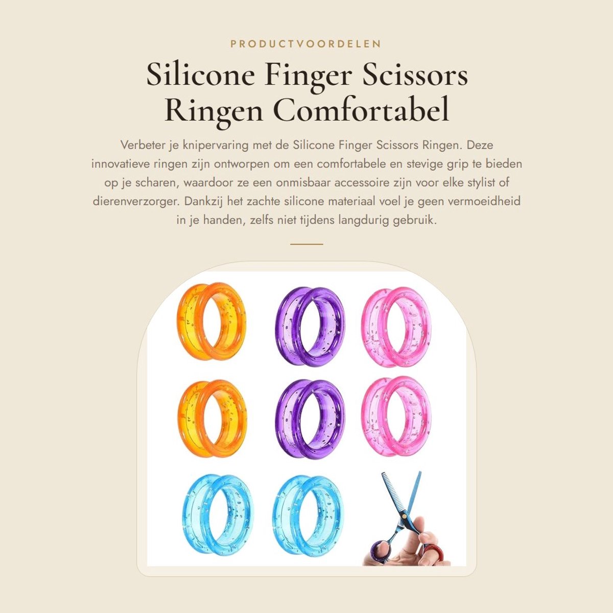 Dailygoods- Vingerschaar Antislip - Silicone Schaar - Vinger Ringen - Vinger Grip Schaar - Schoonheidsaccessoire - Comfortabele Grip