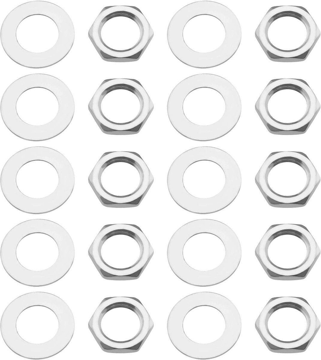 Dailygoods - Set van 30 Gitaar Input Jack Moeren en Washers M8