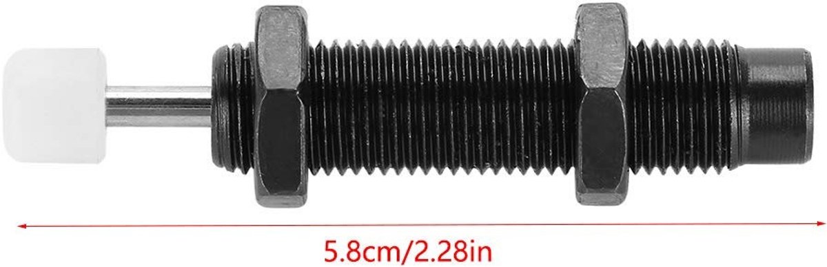 Dailygoods- Luchtcilinder Zelfdrukregeling - Schokdemper - Snelle Reset - Vermindert Schokken/Lawaai - Slag 8 mm - Legering/RVS