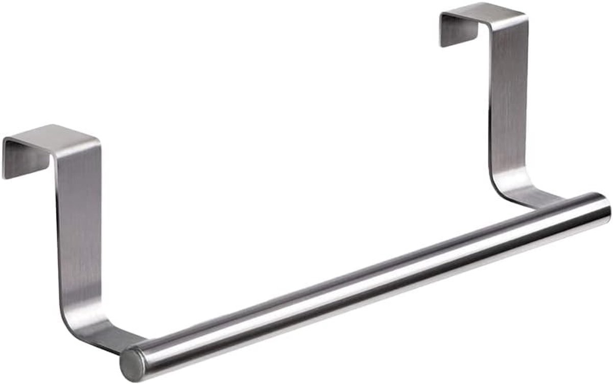 Dailygoods- Deurhanddoekhouder roestvrij staal - Handdoekhouder - Keuken/deurtheedoekhouder - Wandmontage - 23 cm - Geen boren nodig - Handdoekrek