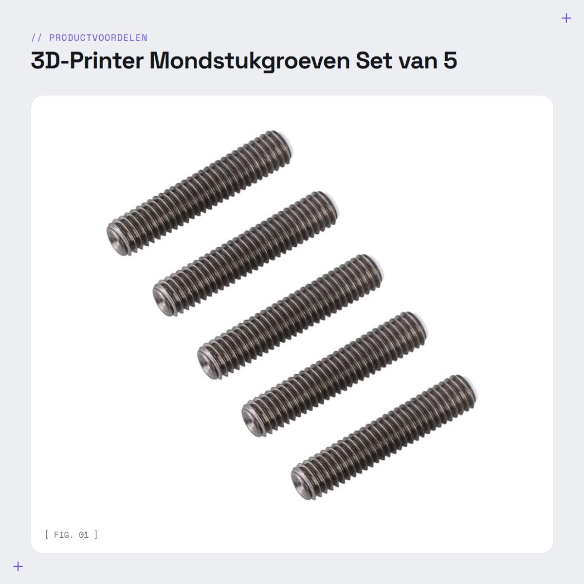 Dailygoods- Mondstukgroeven 5 Stuks - 1,75 Mm - M6 - 30 Mm - Roestvrij Staal - PTFE Manchetbuis - Vervangingsonderdeel - 3D-printeronderdelen